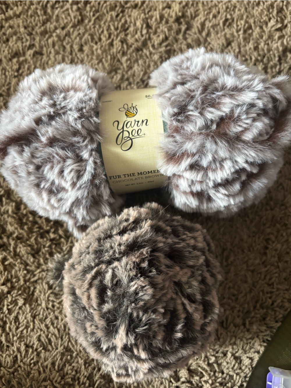 Yarn Bee Faux Fur Pom Pom Hair Accessory - Chocolate Brown